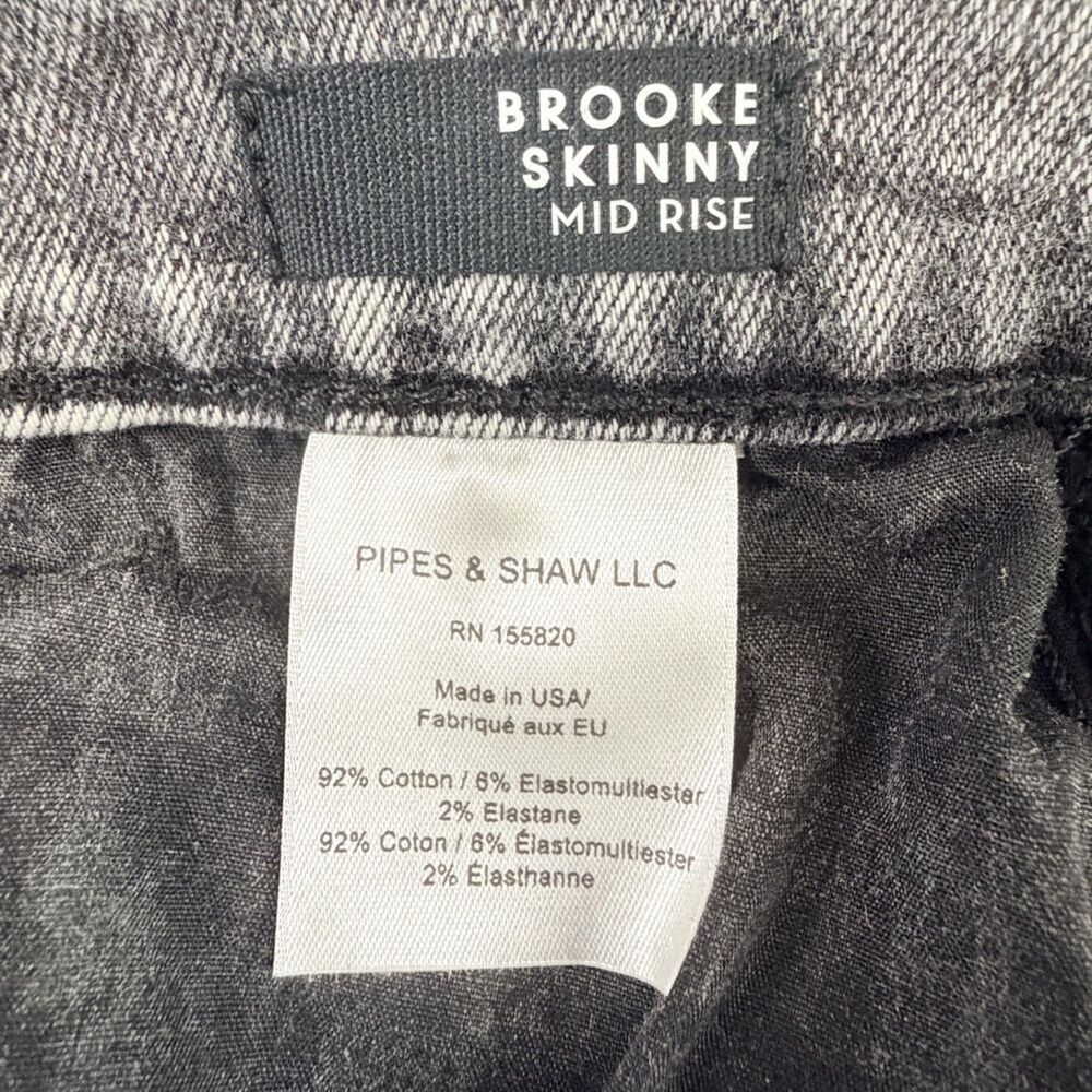 veronica beard brooke‎ skinny designer jeans mid rise black acid wash size 28/6 - Picture 5 of 5
